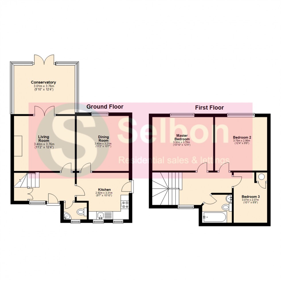 Floorplan for Ryebeck Road, Church Crookham, Fleet