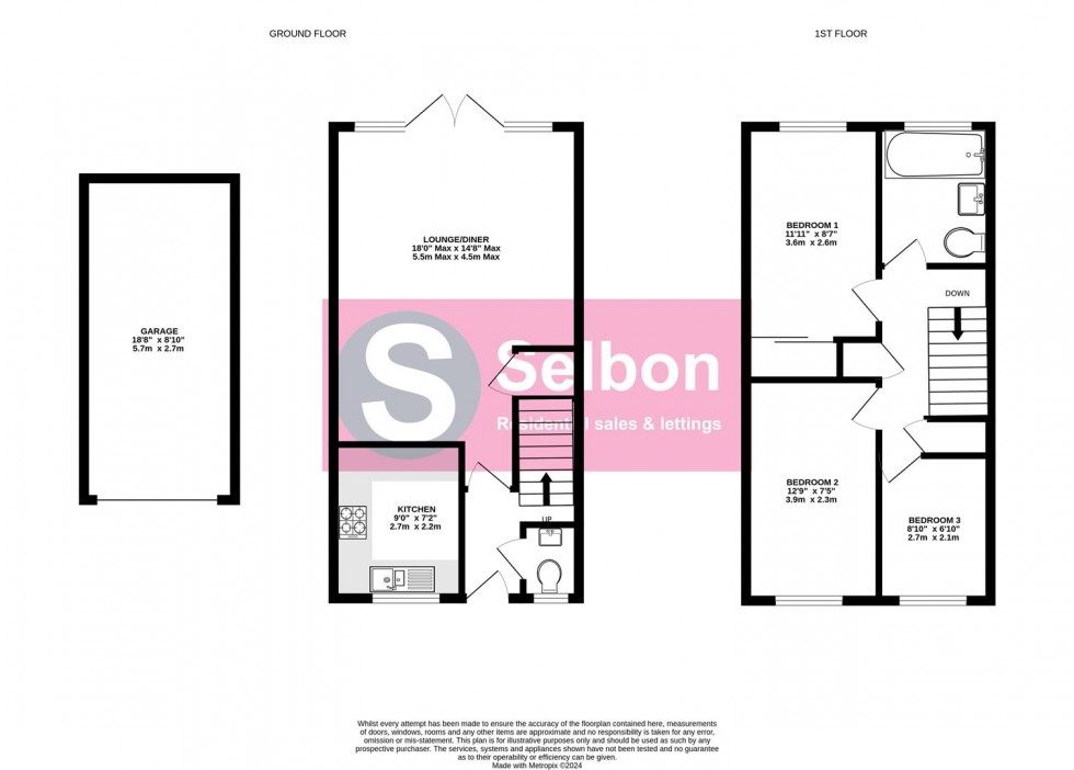 Floorplan for Jessett Drive, Church Crookham, Fleet