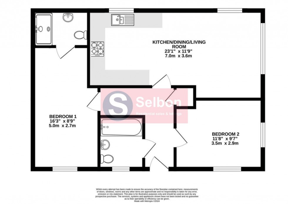 Floorplan for Newton Drive, Church Crookham, Fleet