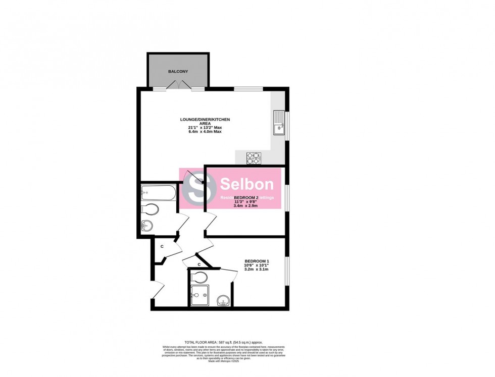 Floorplan for Newton Drive, Church Crookham, Fleet