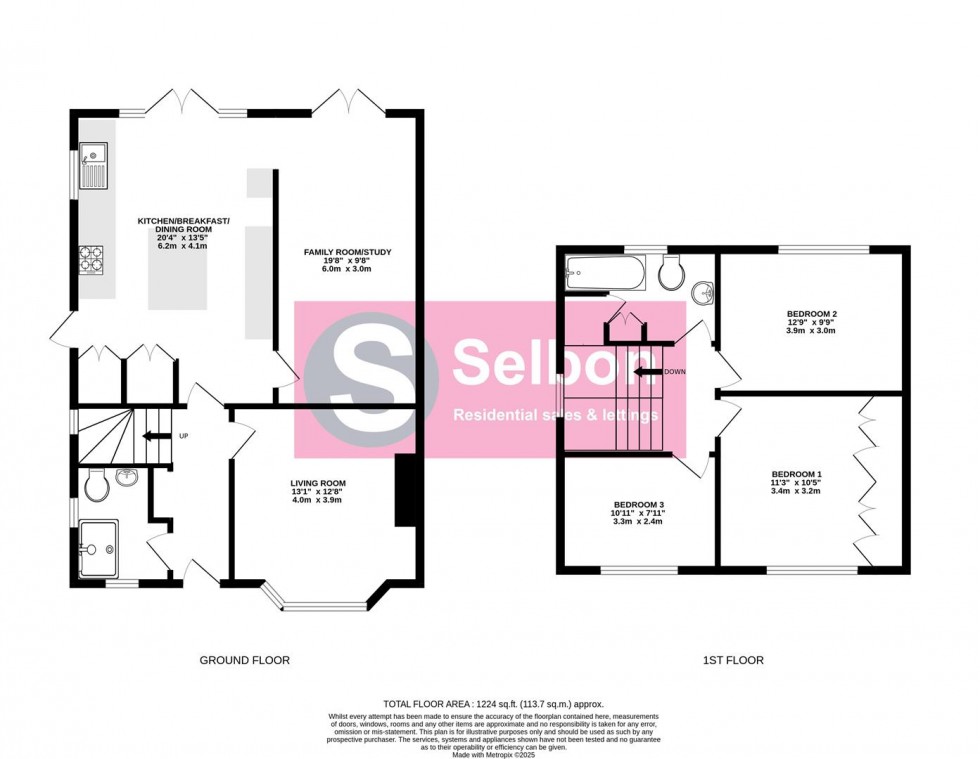 Floorplan for Ryebeck Road, Church Crookham, Fleet