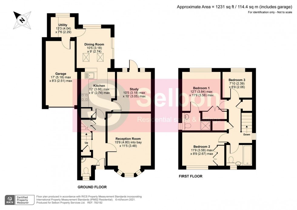 Floorplan for Jessett Drive, Church Crookham, Fleet