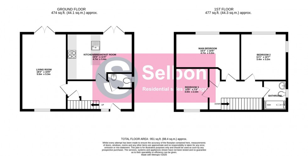 Floorplan for Tunworth Close, Fleet