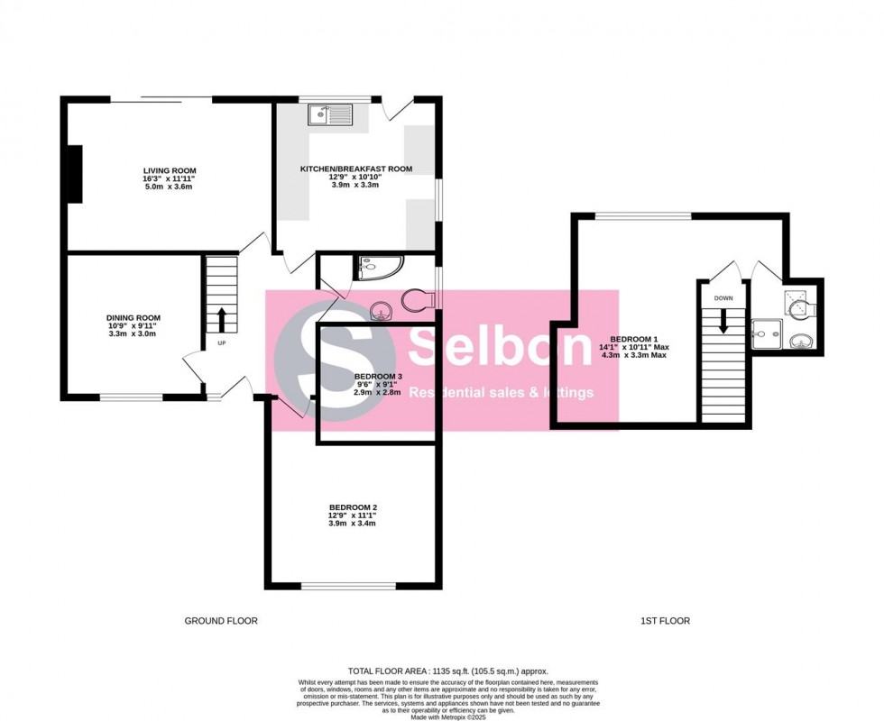 Floorplan for Ryelaw Road, Church Crookham, Fleet