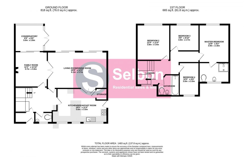 Floorplan for Ryebeck Road, Church Crookham, Fleet