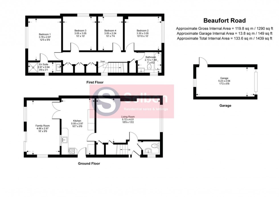 Floorplan for Beaufort Road, Church Crookham, Fleet