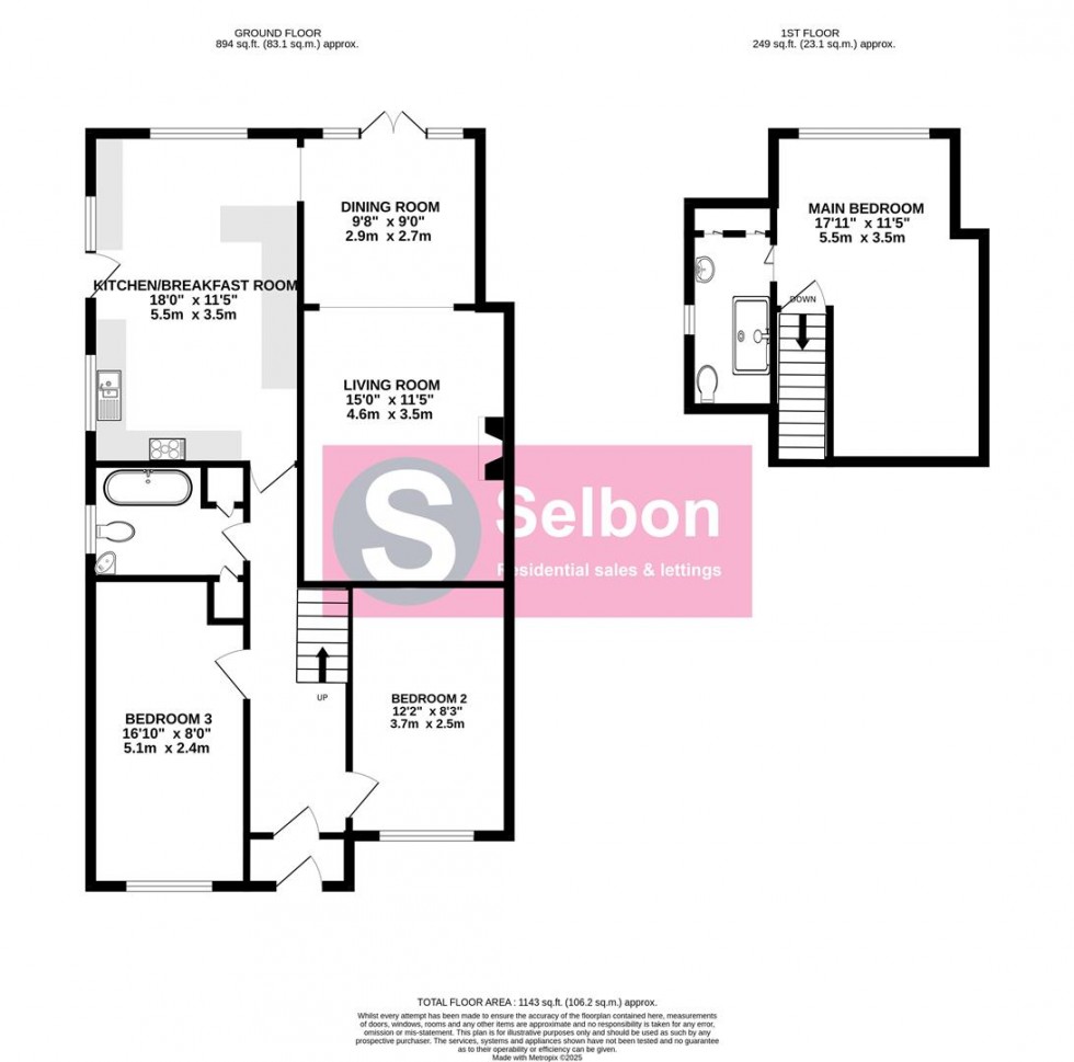 Floorplan for Ferndale Road, Church Crookham, Fleet