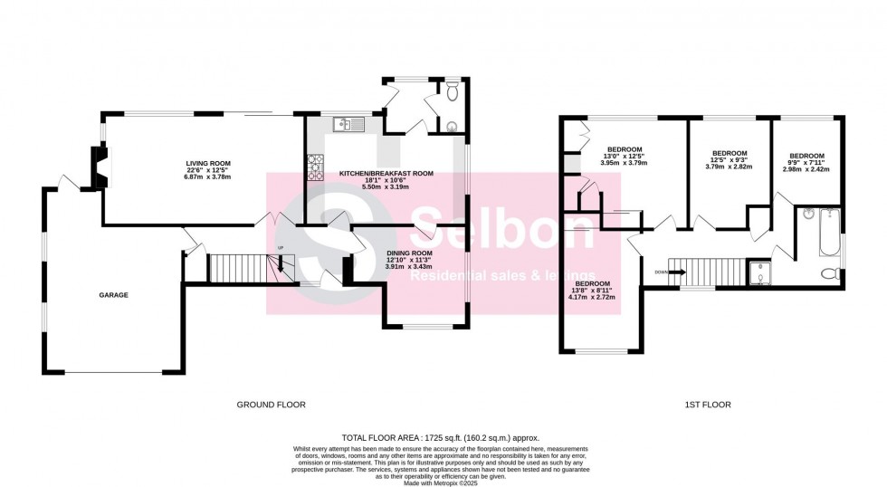 Floorplan for Veronica Drive, Crookham Village, Fleet