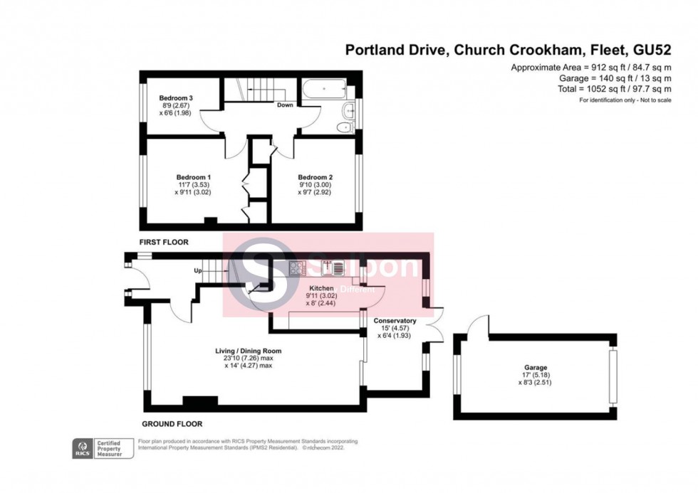 Floorplan for Portland Drive, Church Crookham, Fleet