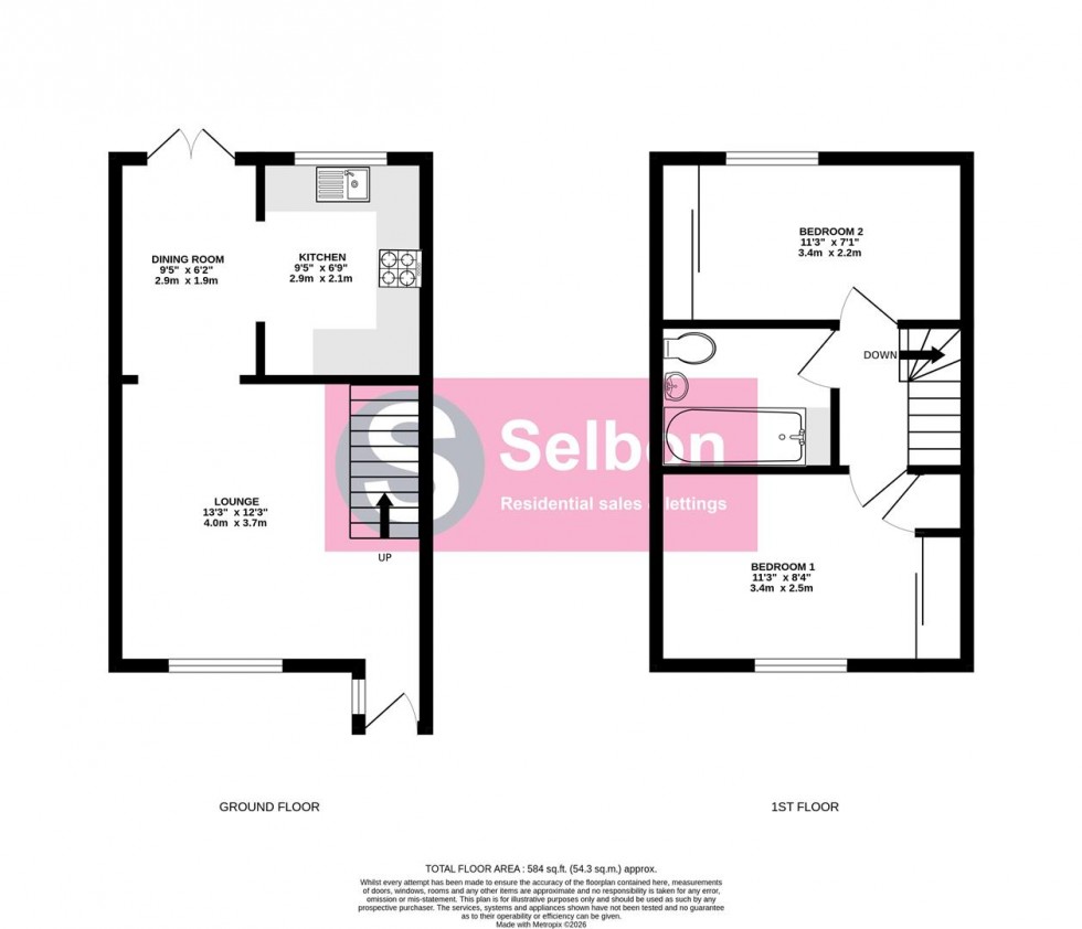 Floorplan for Nether Vell-Mead, Church Crookham, Fleet