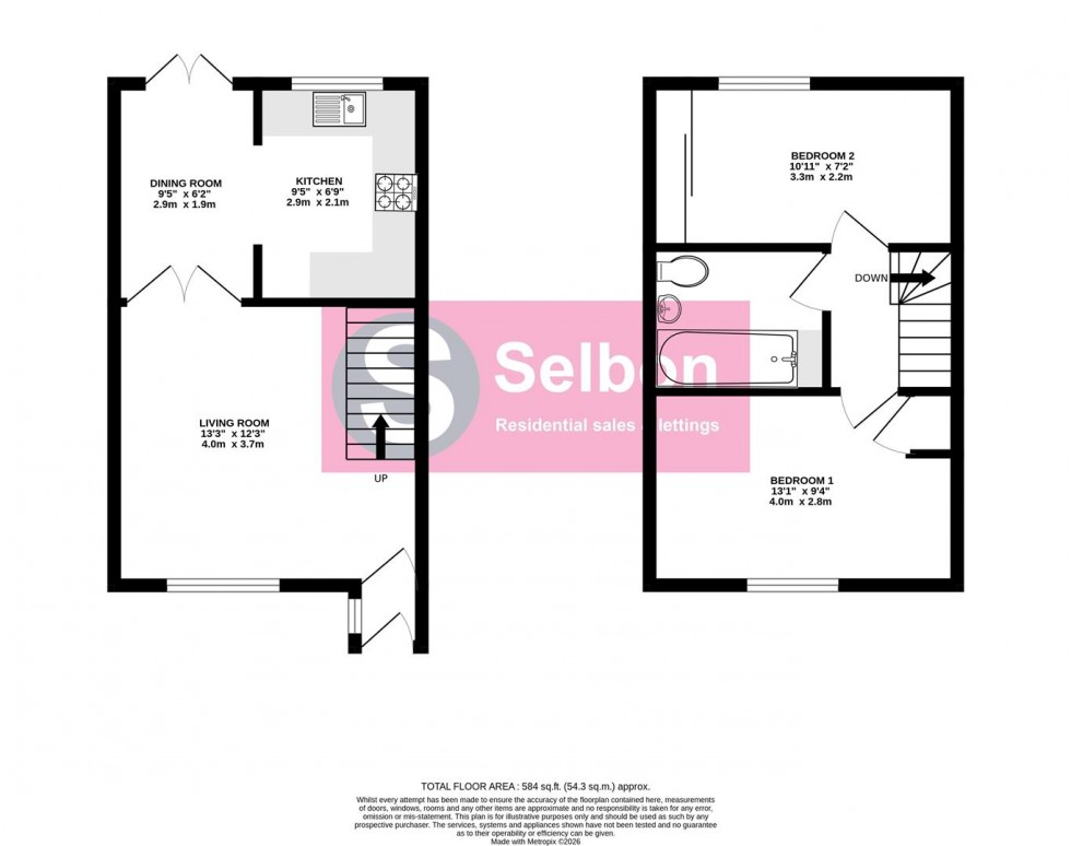 Floorplan for Nether Vell-Mead, Church Crookham, Fleet