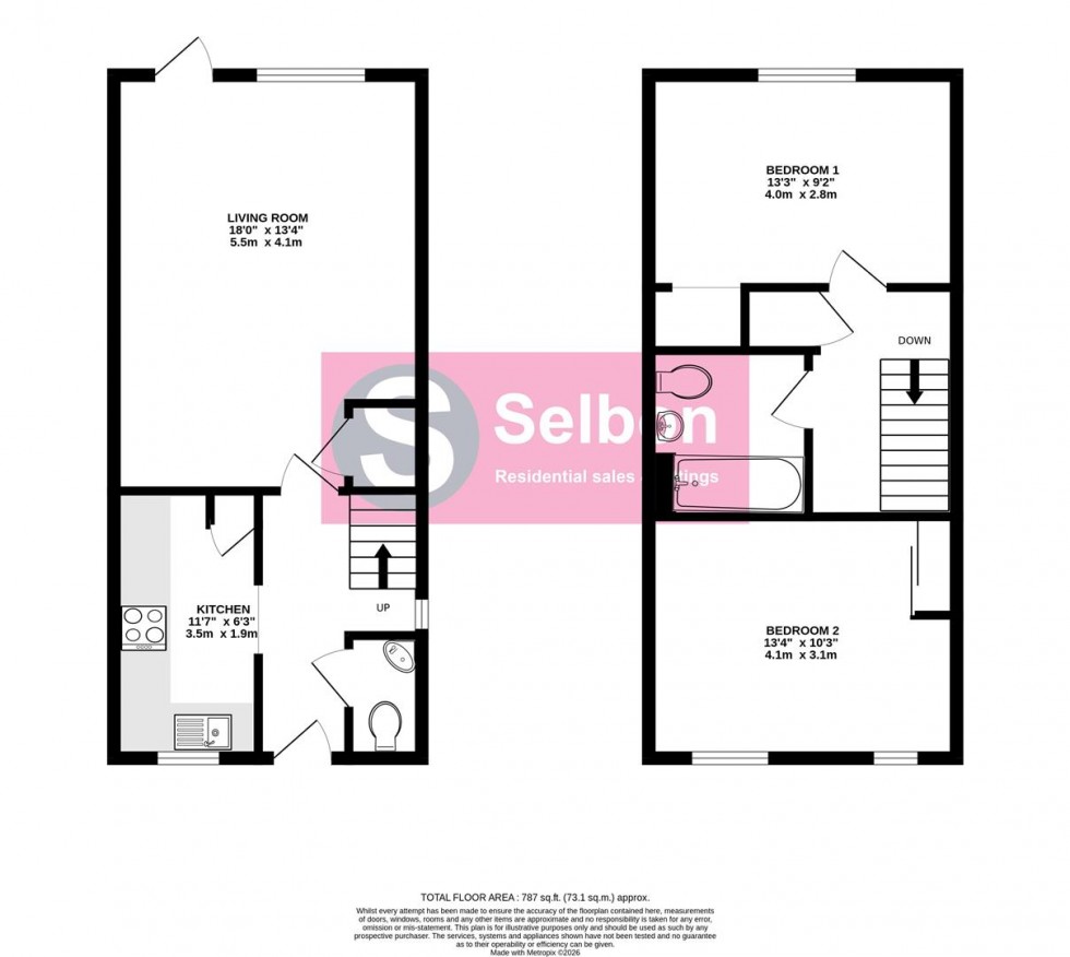 Floorplan for Gale Close, Yateley