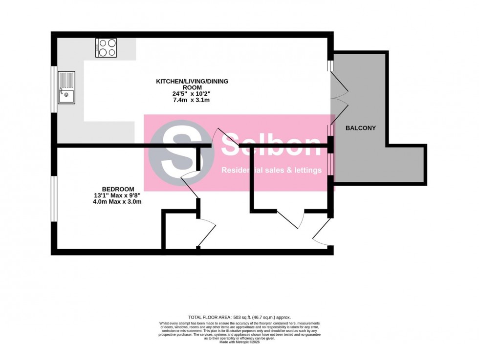 Floorplan for Newton Drive, Church Crookham, Fleet