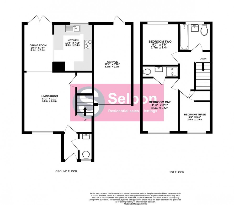 Floorplan for Maskell Way, Farnborough