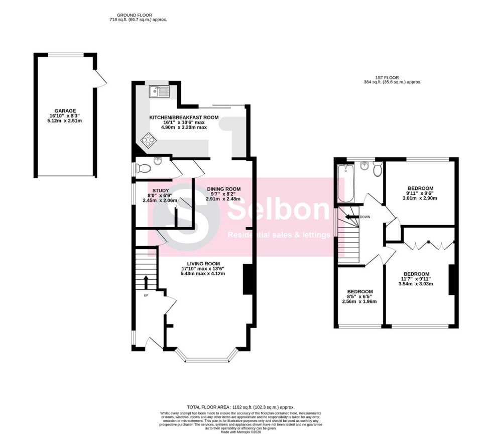 Floorplan for Portland Drive, Church Crookham, Fleet