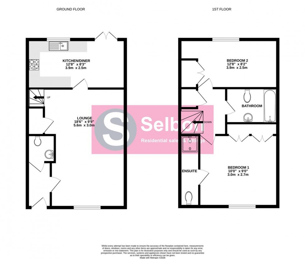 Floorplan for St. Swithins Road, Fleet