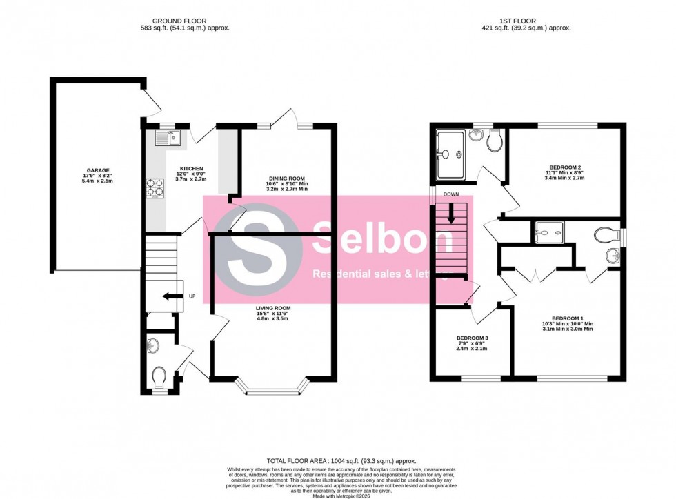 Floorplan for Jessett Drive, Church Crookham