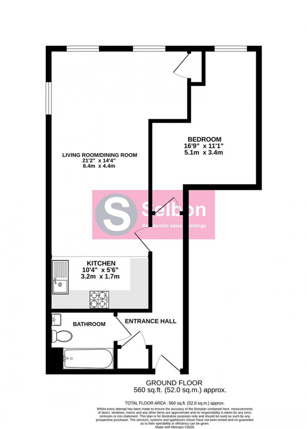 Floorplan for Minley Road, Fleet