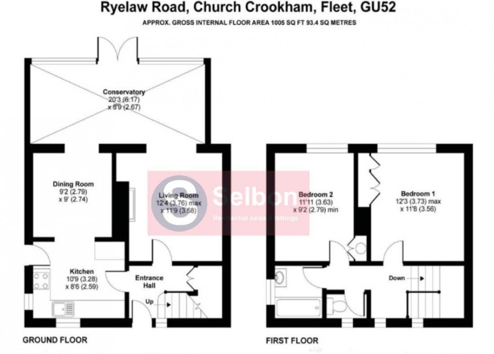 Floorplan for Ryelaw Road, Church Crookham