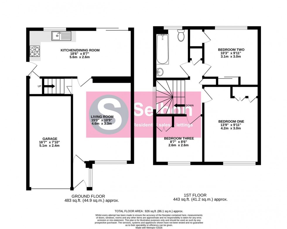 Floorplan for Ambleside Close, Farnborough