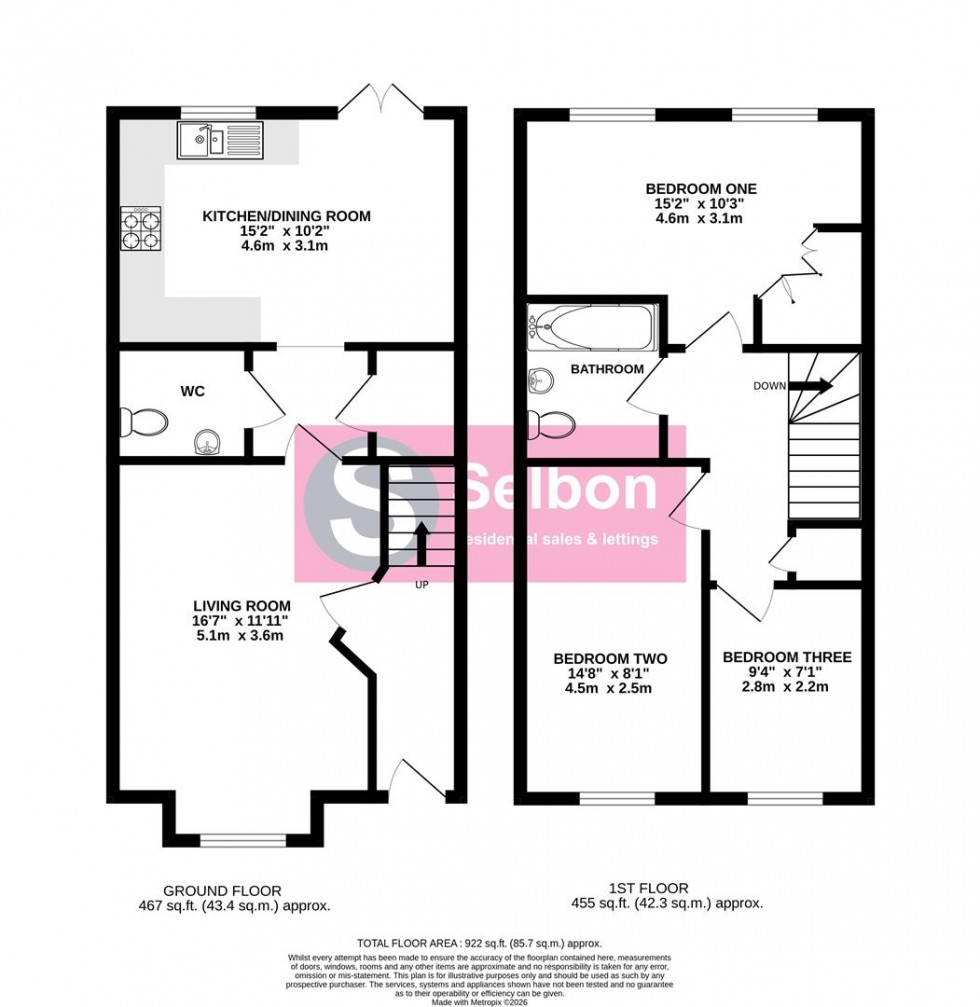 Floorplan for Northolt Close, Farnborough
