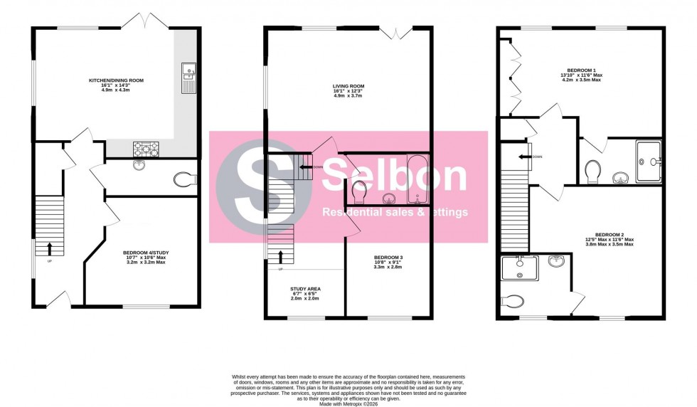 Floorplan for Jubilee Drive, Church Crookham, Fleet