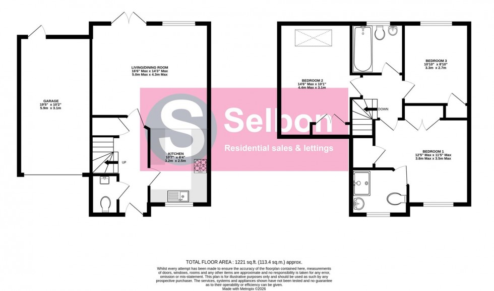 Floorplan for Redfields Meadow, Church Crookham, Fleet