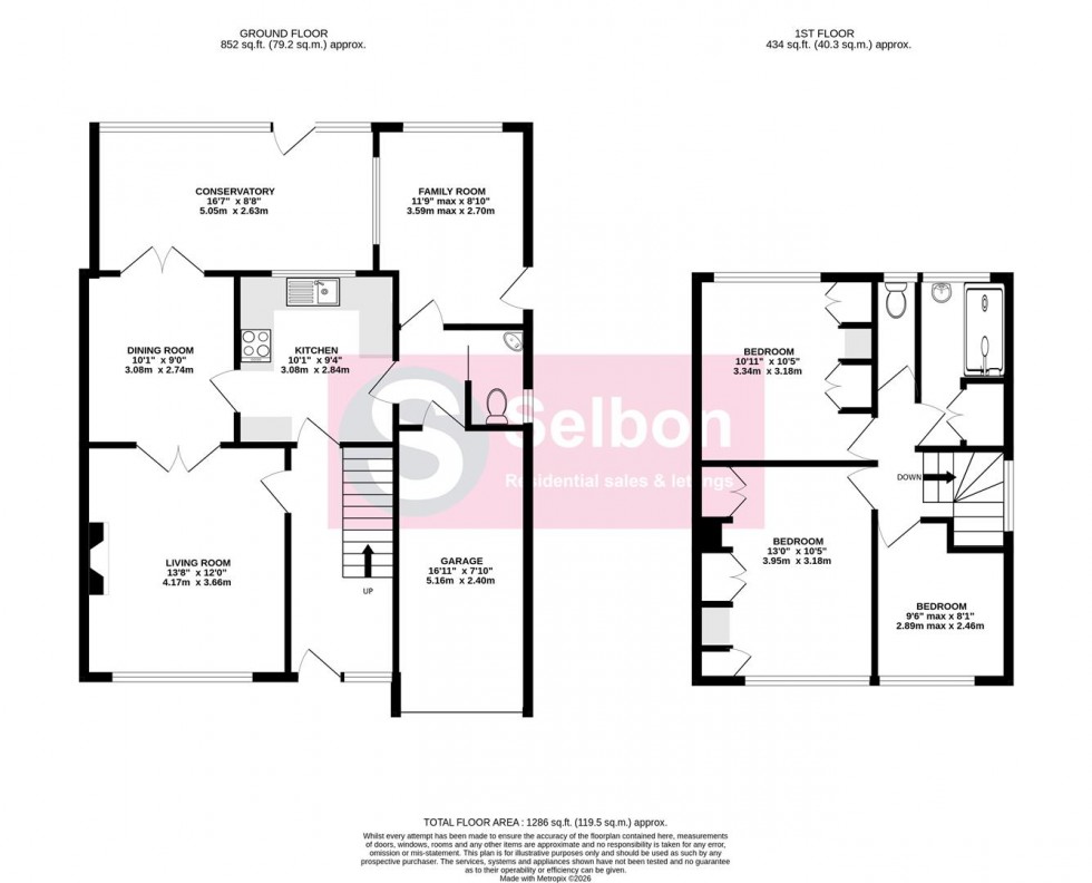 Floorplan for Chesilton Crescent, Church Crookham, Fleet