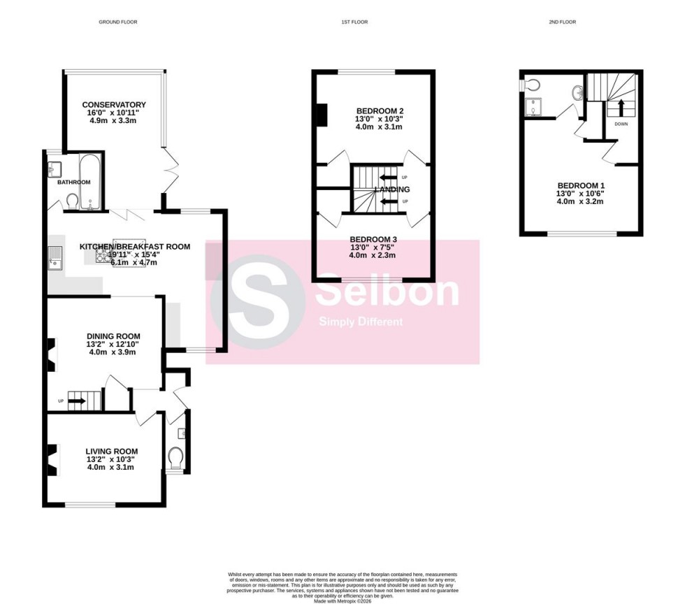 Floorplan for Grove Road, Church Crookham, Fleet