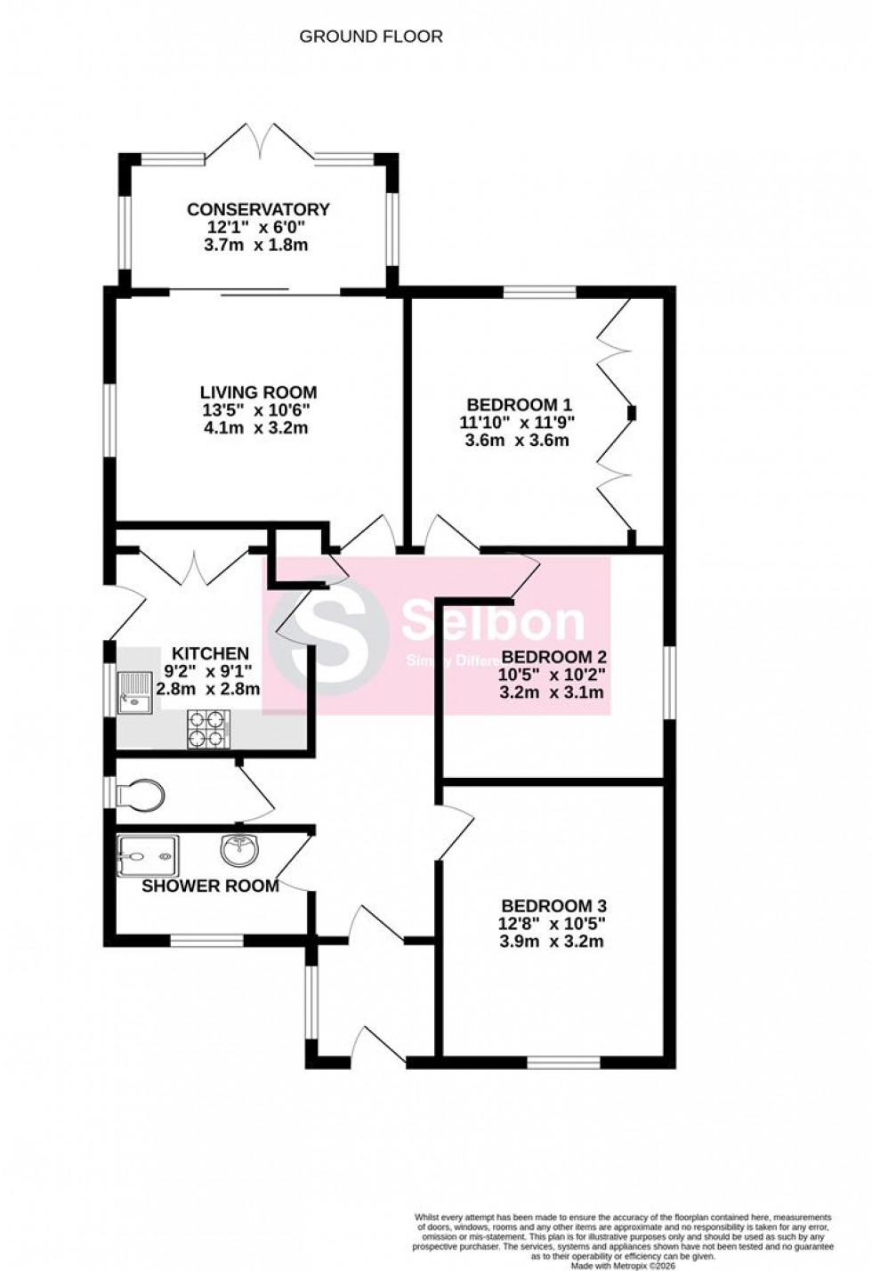 Floorplan for Andrews Close, Church Crookham, Fleet
