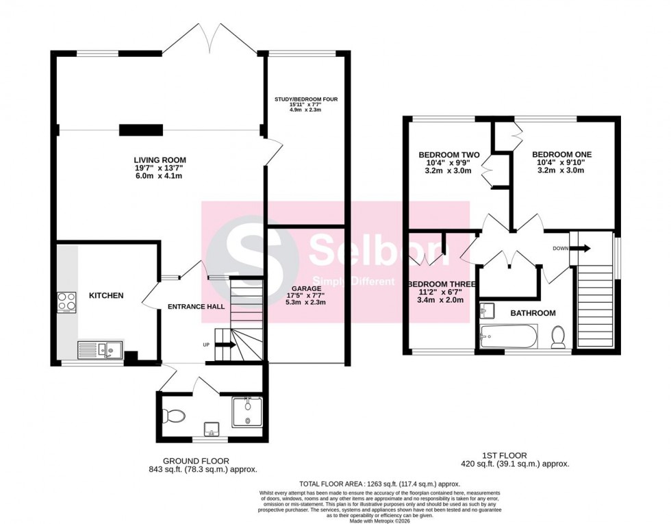 Floorplan for Upton Close, Farnborough