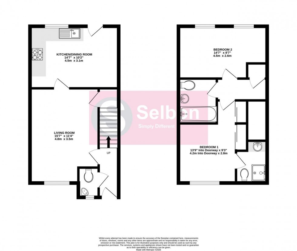 Floorplan for Compton Way, Sherfield-On-Loddon, Hook