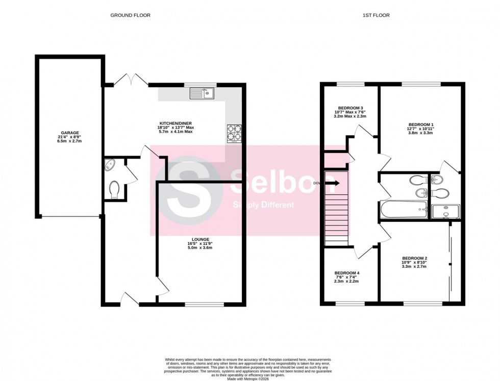 Floorplan for Nugent Close, Church Crookham, Fleet